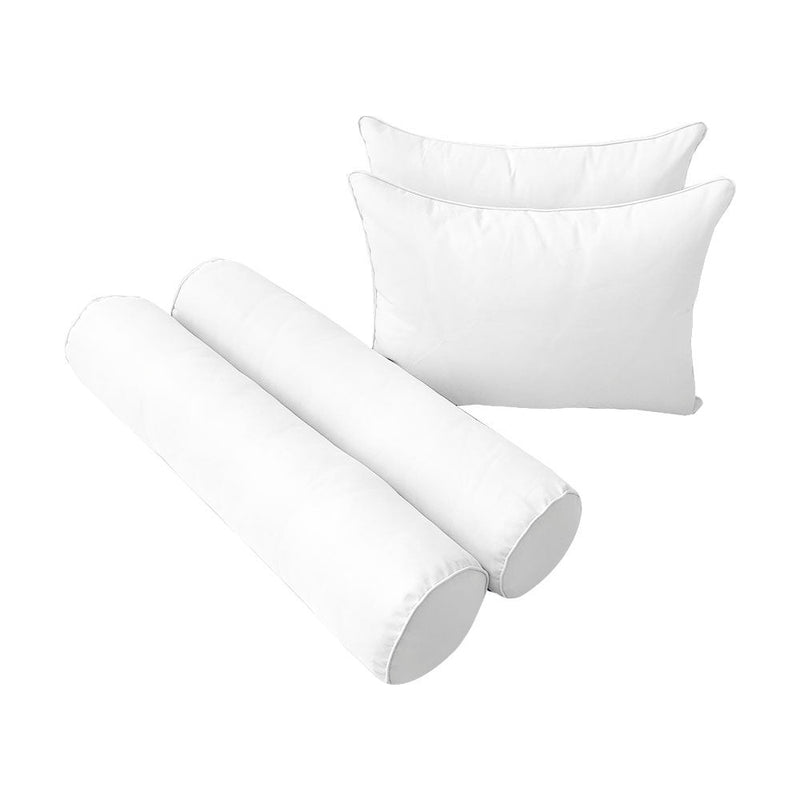 STYLE 4 Pillow & Bolster Cushion for Outdoor Indoor Daybed Porch Swing Bed Twin Size Piped Trim AD106 | COVERS ONLY |