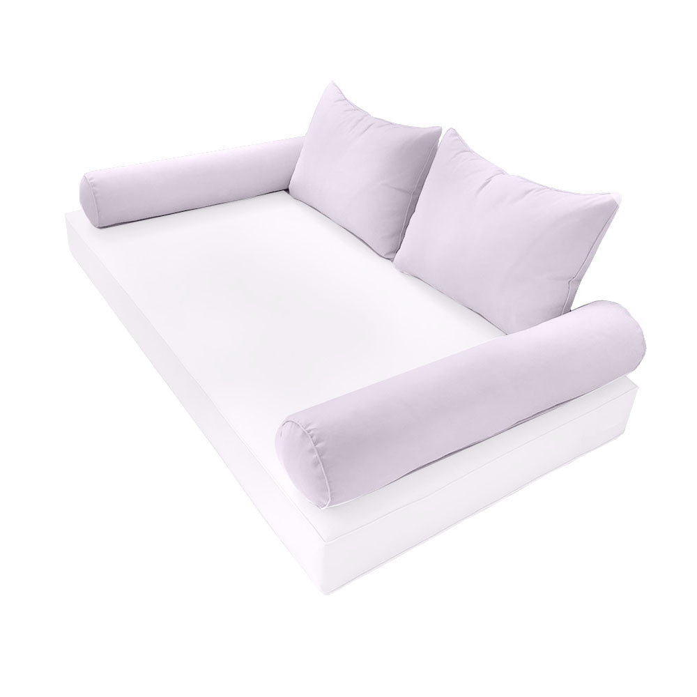 STYLE 4 Pillow & Bolster Cushion for Outdoor Indoor Daybed Porch Swing Bed Twin Size Piped Trim AD107 | COVERS ONLY |
