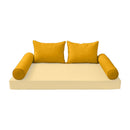 STYLE 4 Pillow & Bolster Cushion for Outdoor Indoor Daybed Porch Swing Bed Twin Size Piped Trim AD108 | COVERS ONLY |
