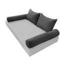 STYLE 4 Pillow & Bolster Cushion for Outdoor Indoor Daybed Porch Swing Bed Twin Size Piped Trim AD003 | COVERS ONLY |