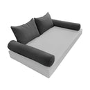STYLE 4 Pillow & Bolster Cushion for Outdoor Indoor Daybed Porch Swing Bed Twin Size Piped Trim AD003 | COVERS ONLY |