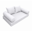 Elegant cushion and bolster set featuring refined craftsmanship and knife-edge detailing, designed for versatile indoor and outdoor comfort.