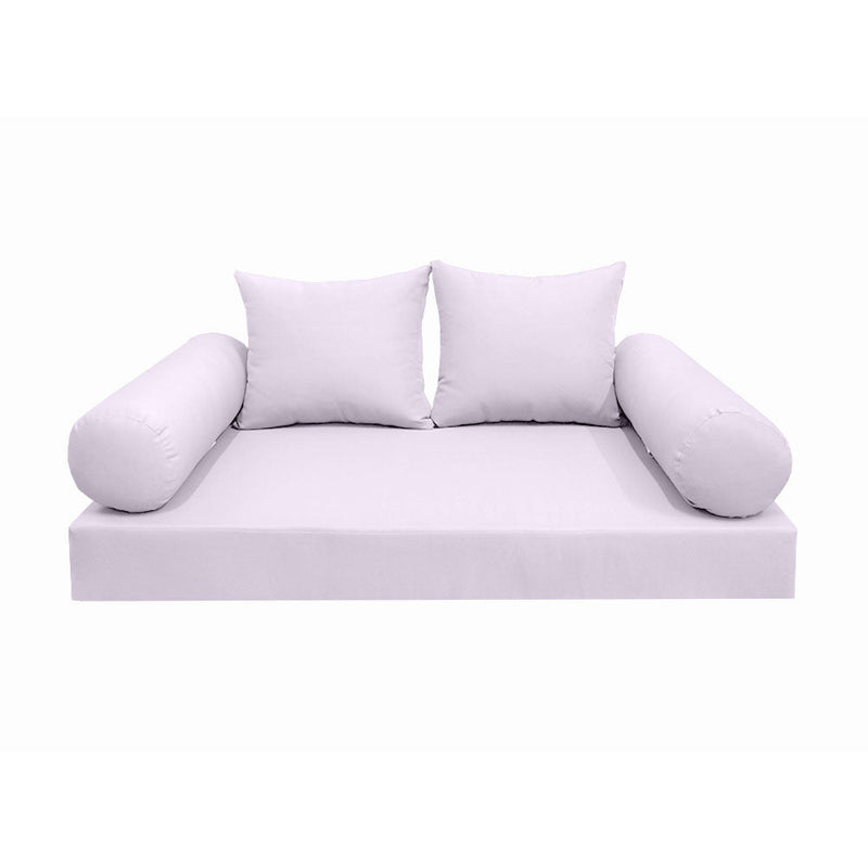 STYLE 4 - Mattress & Pillow Bolster Cushion for Outdoor Indoor Daybed Porch Swing Bed Knife Edge Twin Size AD107 | COVERS ONLY |