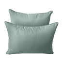 STYLE 4 - Mattress & Pillow Bolster Cushion for Outdoor Indoor Daybed Porch Swing Bed Piped Trim Twin Size AD002 | COVERS ONLY |