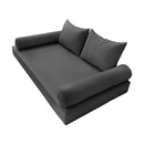 STYLE 4 - Mattress & Pillow Bolster Cushion for Outdoor Indoor Daybed Porch Swing Bed Piped Trim Twin Size AD003 | COVERS ONLY |
