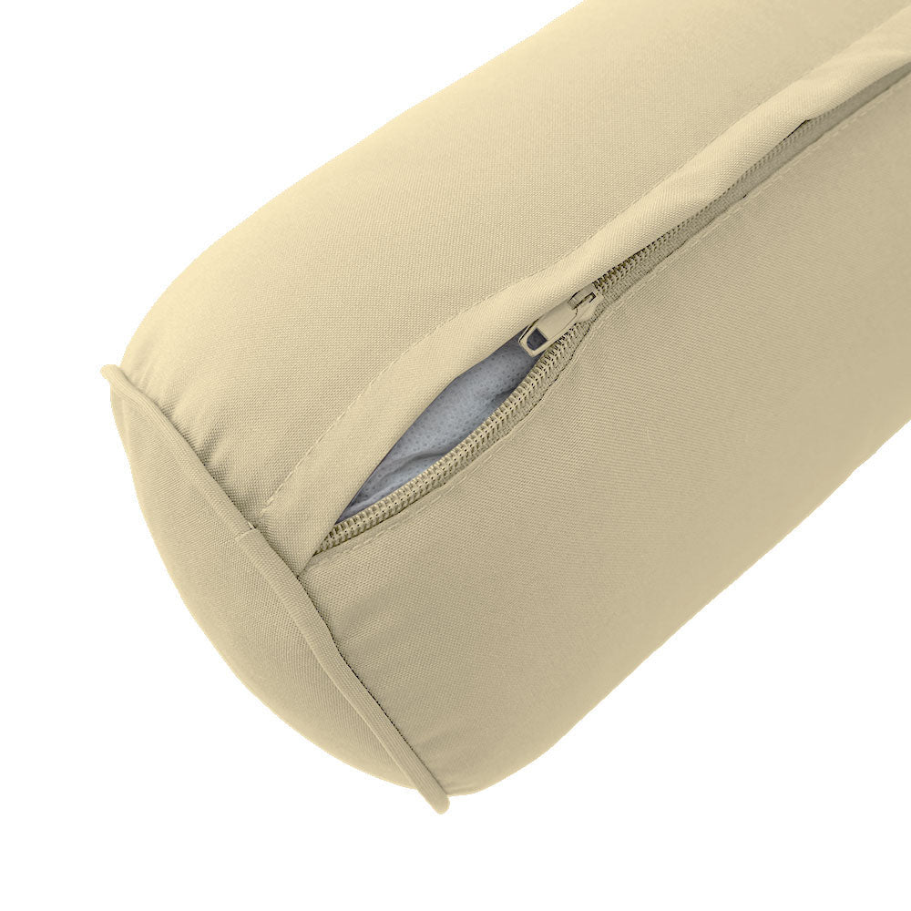 STYLE 4 - Mattress & Pillow Bolster Cushion for Outdoor Indoor Daybed Porch Swing Bed Piped Trim Twin Size AD103 | COVERS ONLY |