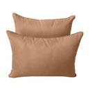 STYLE 4 - Mattress & Pillow Bolster Cushion for Outdoor Indoor Daybed Porch Swing Bed Piped Trim Twin Size AD104 | COVERS ONLY |