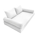 STYLE 4 - Mattress & Pillow Bolster Cushion for Outdoor Indoor Daybed Porch Swing Bed Piped Trim Twin Size AD106 | COVERS ONLY |