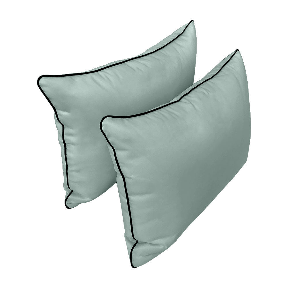 Pillow and bolster cushions displayed on an outdoor porch swing for a cozy, elegant setting.