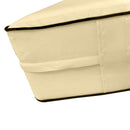 STYLE 4 - Mattress & Pillow Bolster Cushion for Outdoor Indoor Daybed Porch Swing Bed Contrast Trim Twin-XL Size AD103 | COVERS ONLY |
