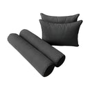 STYLE 4 - Mattress & Pillow Bolster Cushion for Outdoor Indoor Daybed Porch Swing Bed Piped Trim Twin-XL Size AD003 | COVERS ONLY |