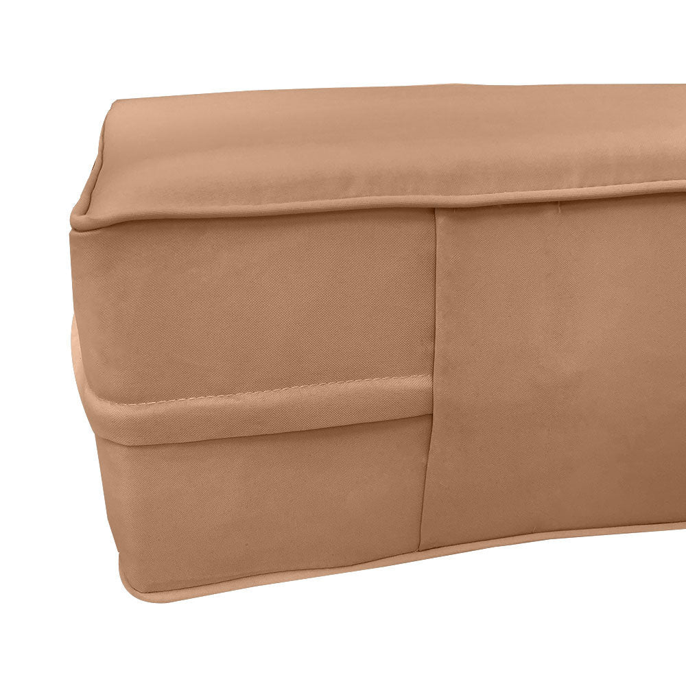 STYLE 4 - Mattress & Pillow Bolster Cushion for Outdoor Indoor Daybed Porch Swing Bed Piped Trim Twin-XL Size AD104 | COVERS ONLY |
