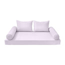 STYLE 4 - Mattress & Pillow Bolster Cushion for Outdoor Indoor Daybed Porch Swing Bed Piped Trim Twin-XL Size AD107 | COVERS ONLY |