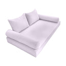 STYLE 4 - Mattress & Pillow Bolster Cushion for Outdoor Indoor Daybed Porch Swing Bed Piped Trim Twin-XL Size AD107 | COVERS ONLY |