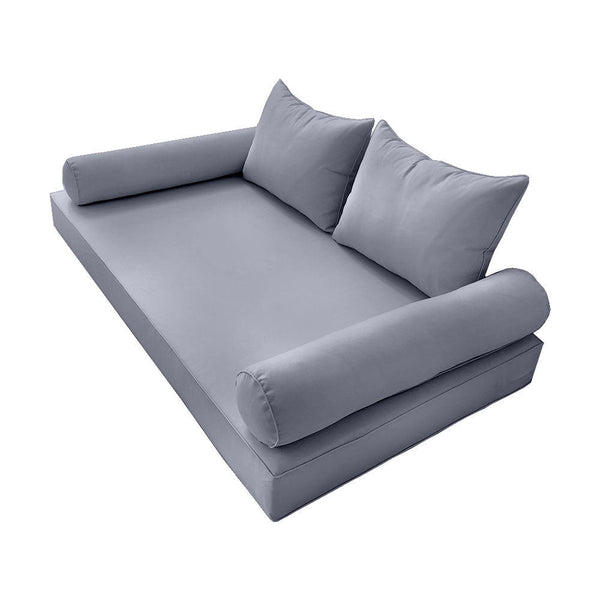 Style4 Twin-XL Size 5PC Pipe Outdoor Daybed Mattress Cushion Bolster Pillow Slip Cover Complete Set AD001