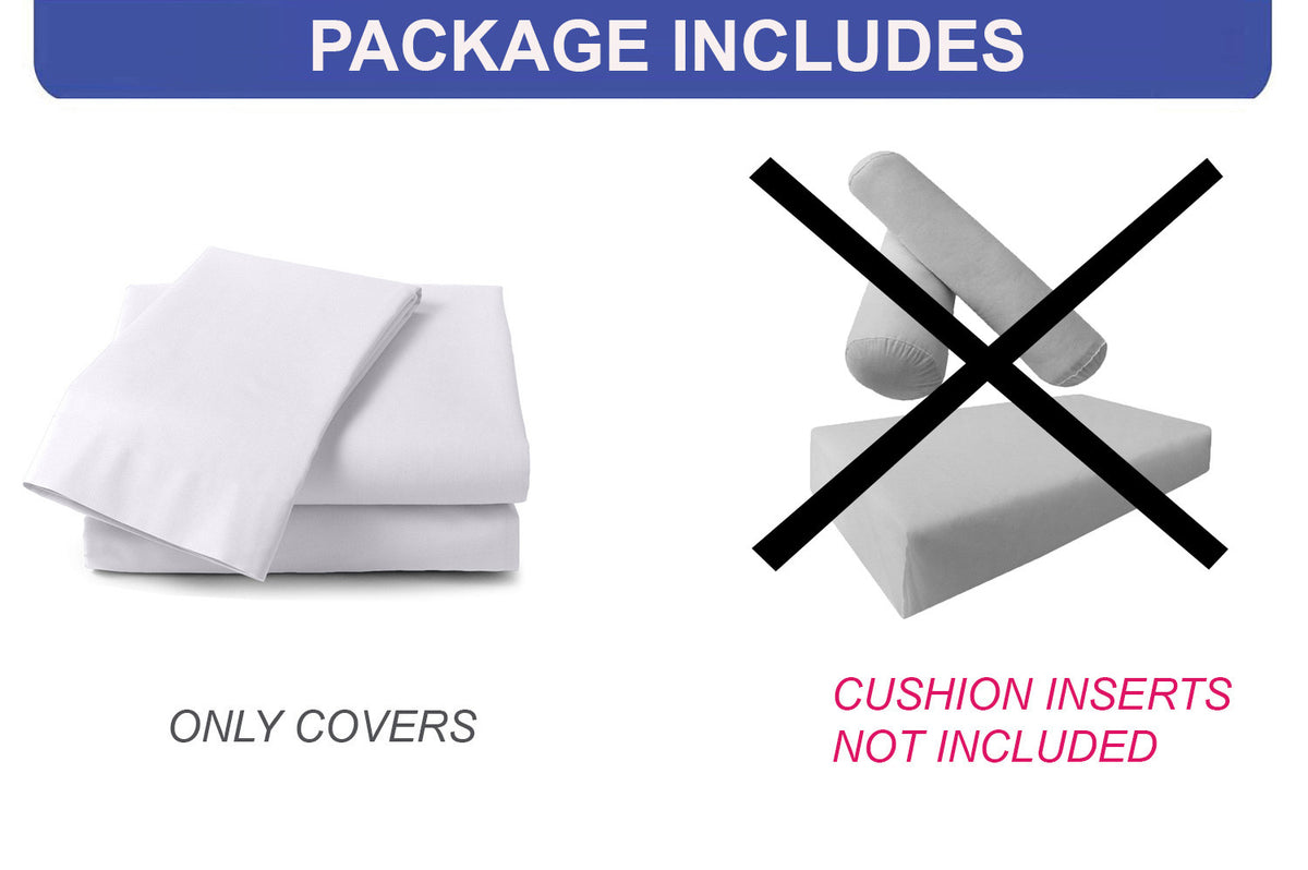 STYLE 5 - Mattress & Pillow Bolster for Outdoor Indoor Daybed Porch Swing Bed Piped Trim Full Size AD101 | COVERS ONLY |