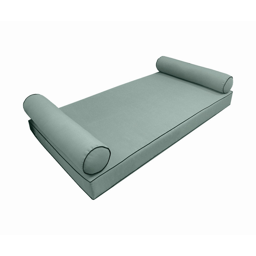 Modern outdoor daybed cushion set with two bolsters and two pillows, ideal for patio, porch, or indoor lounge spaces. — cover only