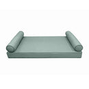 Style5 Twin-XL Size 3PC Contrast Pipe Trim Outdoor Daybed Mattress Cushion Bolster Pillow SlipCover COMPLETE SET AD002