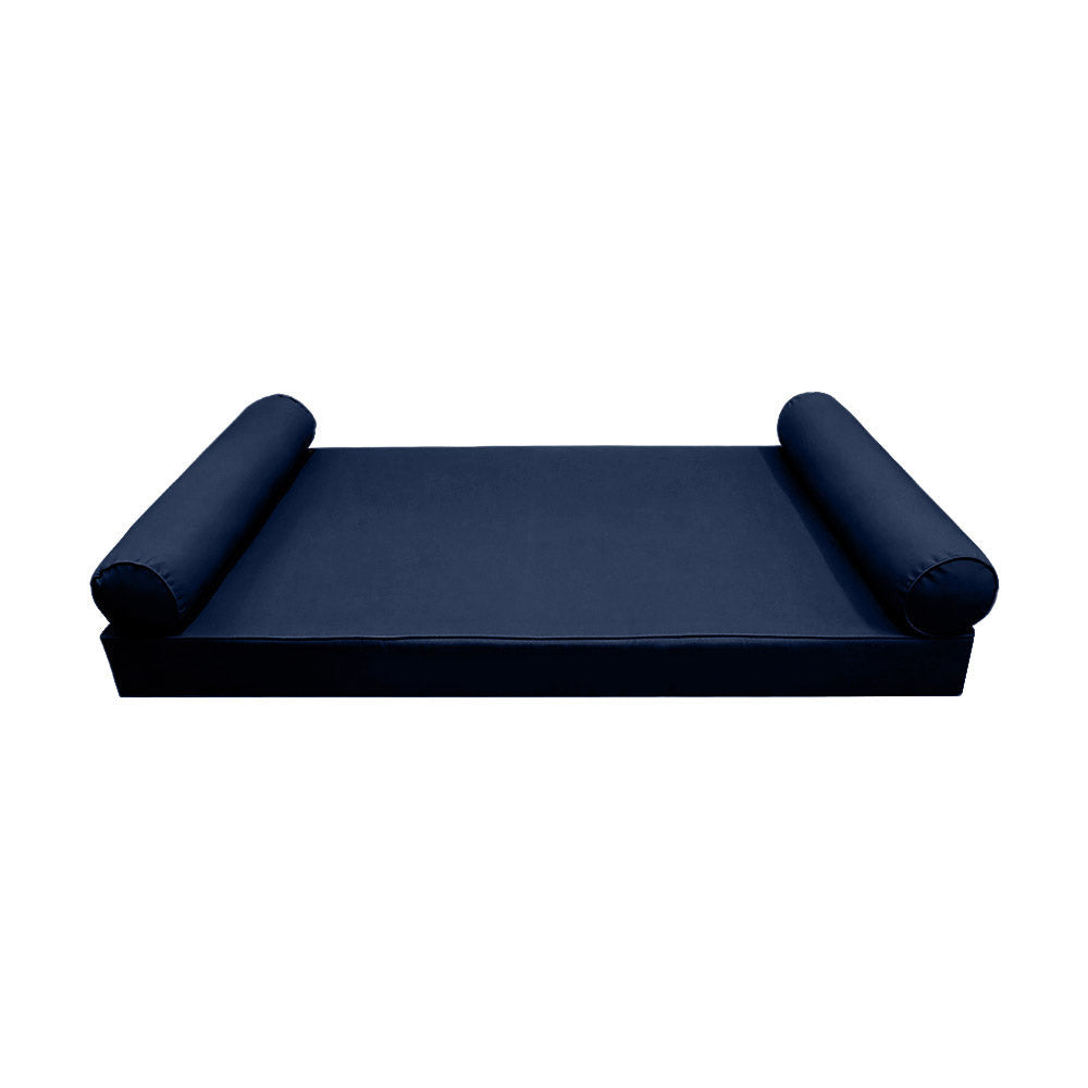 STYLE 5 - Mattress & Pillow Bolster for Outdoor Indoor Daybed Porch Swing Bed Piped Trim Twin-XL Size AD101 | COVERS ONLY |