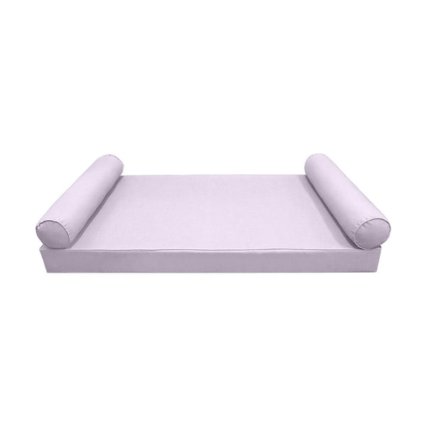 STYLE 5 - Mattress & Pillow Bolster for Outdoor Indoor Daybed Porch Swing Bed Piped Trim Twin-XL Size AD107 | COVERS ONLY |