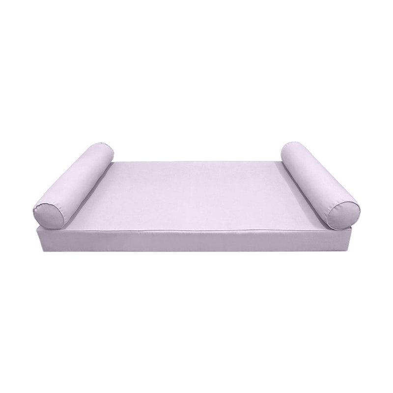 STYLE 5 - Mattress & Pillow Bolster for Outdoor Indoor Daybed Porch Swing Bed Piped Trim Twin-XL Size AD107 | COVERS ONLY |