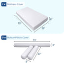 STYLE 6 - Mattress & Pillow Bolster for Outdoor Indoor Daybed Porch Swing Bed Knife Edge Twin Size AD102 | COVERS ONLY |