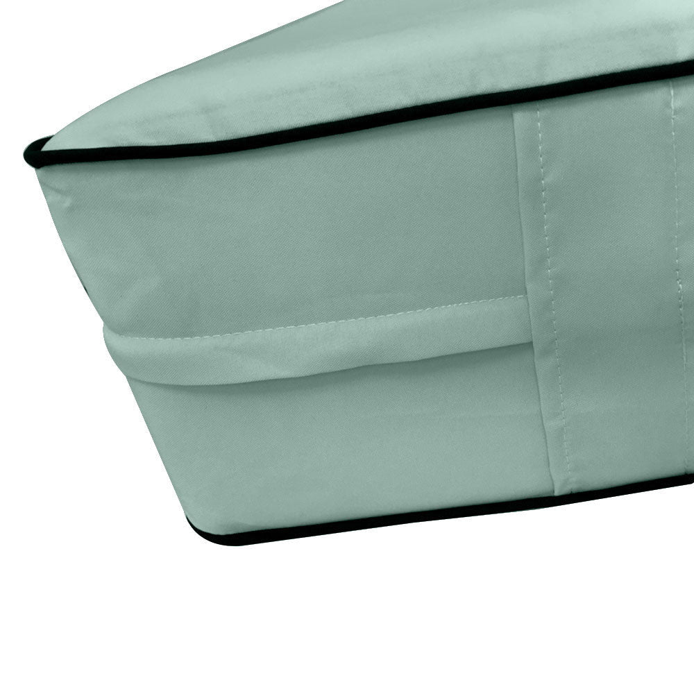 STYLE 6 - Mattress & Pillow Bolster for Outdoor Indoor Daybed Porch Swing Bed Contrast Trim Twin-XL Size AD002 | COVERS ONLY |
