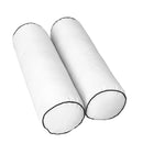 Style6 Twin-XL Size 4PC Contrast Pipe Trim Outdoor Daybed Mattress Cushion Bolster Pillow Slip Cover COMPLETE SET AD106