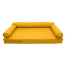 Style6 Twin-XL Size 4PC Contrast Pipe Trim Outdoor Daybed Mattress Cushion Bolster Pillow Slip Cover COMPLETE SET AD108