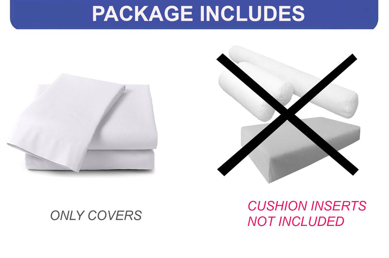 STYLE 6 - Mattress & Pillow Bolster for Outdoor Indoor Daybed Porch Swing Bed Piped Trim Twin-XL Size AD108 | COVERS ONLY |