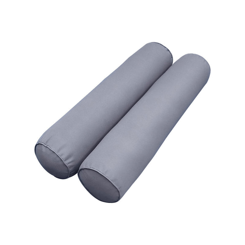 STYLE 6 - Mattress & Pillow Bolster for Outdoor Indoor Daybed Porch Swing Bed Piped Trim Twin-XL Size AD001 | COVERS ONLY |