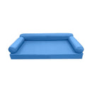 STYLE 6 - Mattress & Pillow Bolster for Outdoor Indoor Daybed Porch Swing Bed Piped Trim Twin-XL Size AD102 | COVERS ONLY |