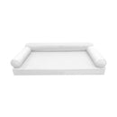 STYLE 6 - Mattress & Pillow Bolster for Outdoor Indoor Daybed Porch Swing Bed Piped Trim Twin-XL Size AD106 | COVERS ONLY |
