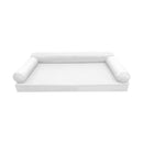 Style6 Twin-XL Size 4PC Pipe Trim Outdoor Daybed Mattress Cushion Bolster Pillow Slip Cover COMPLETE SET AD106