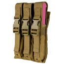 Condor Triple Airsoft MP5 Magazine Mag Pouch .22 or 9mm Mag Ammo Flap PAL- Coyote