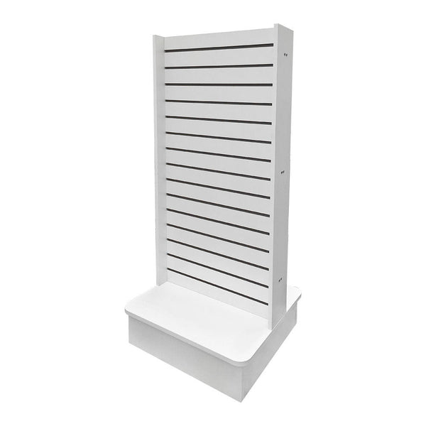 25x25x54 White 2-Way Sided Slatwall Merchandiser Displays Tower Floor Stand