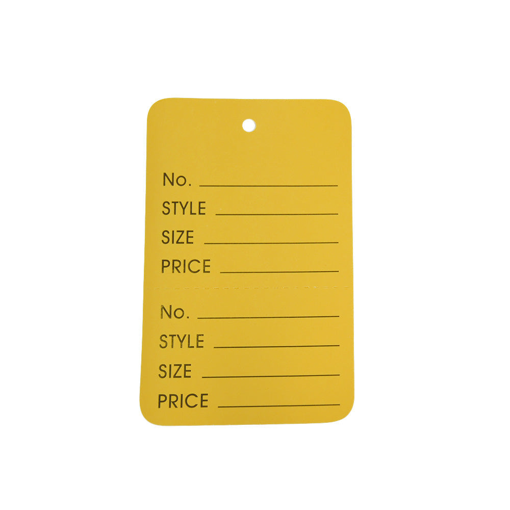 YELLOW 1000 PCS Large Perforated  Hang Tags Coupon Price Paper Label Card 1-3/4" x 2-7/8"