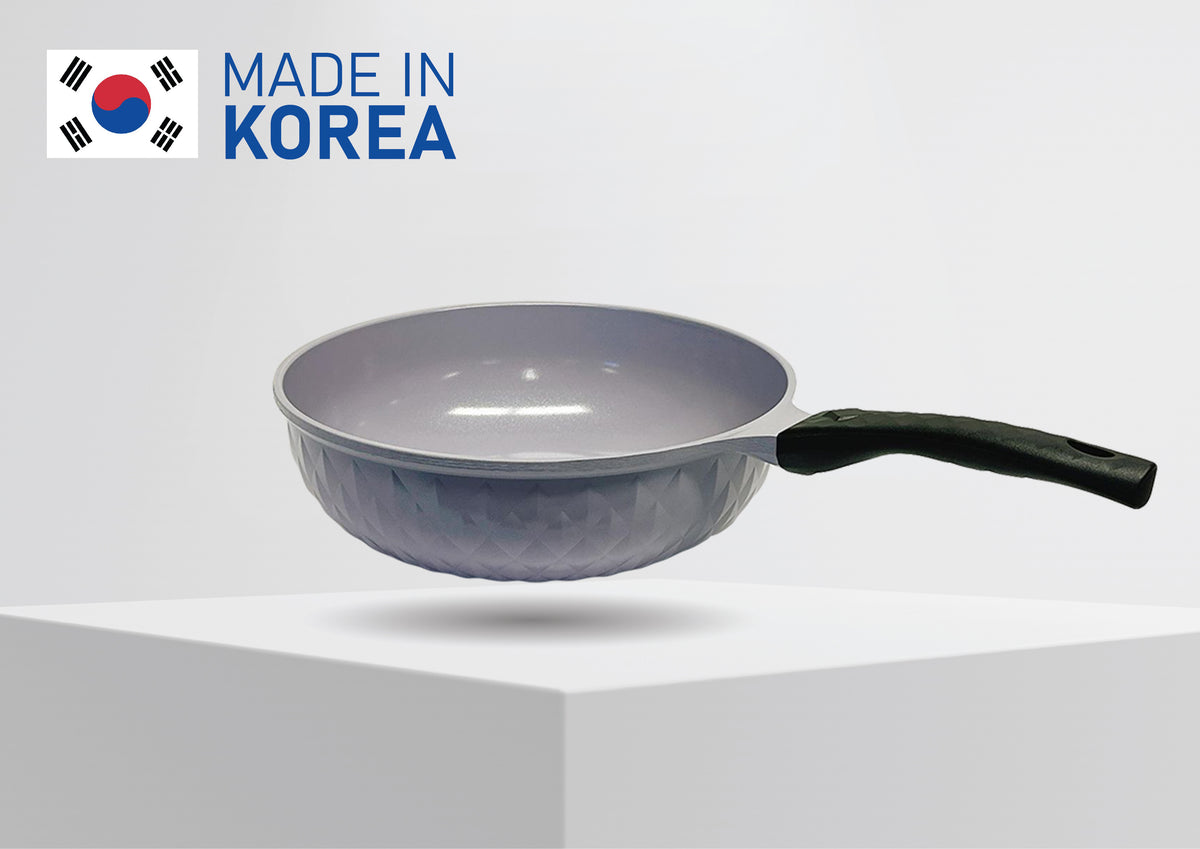 12'' Ceramic Frying Wok Cookware Nonstick Ceramic Interior Exterior Cooking Pan