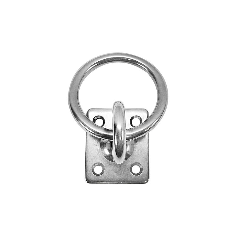 Stainless Steel 304 Square Swivel Pad Eye Plate With Ring 3/16", 1/4",5/16" Welded Formed Marine