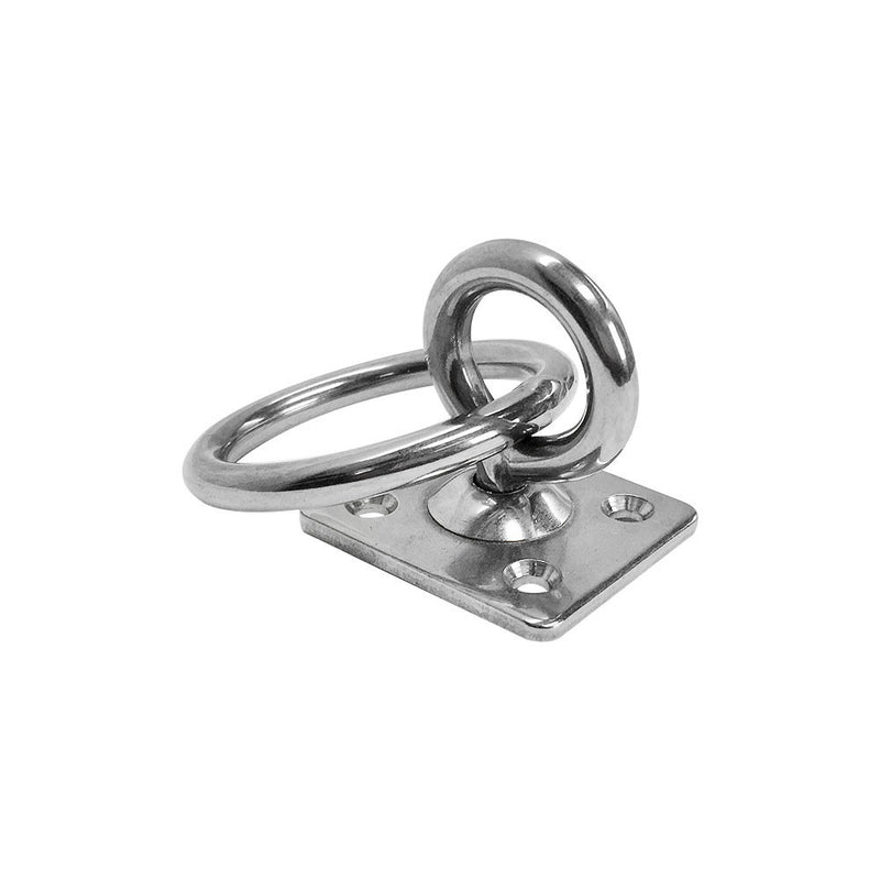 Stainless Steel 304 Square Swivel Pad Eye Plate With Ring 3/16", 1/4",5/16" Welded Formed Marine