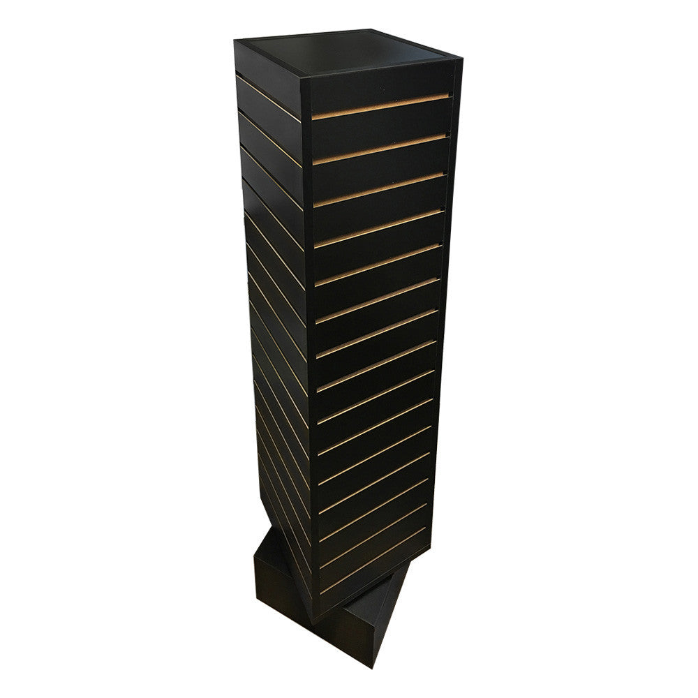 12"x 12"x54" Revolving Slatwall Floor Display Rotating 4 Sided Black Maple White