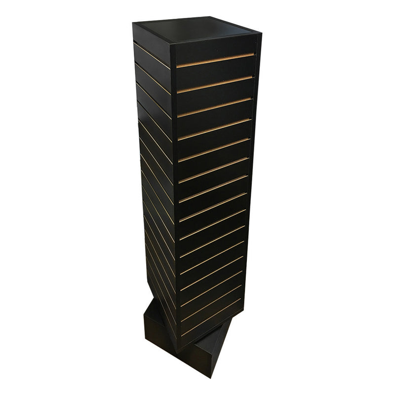 12"x 12"x54" Revolving Slatwall Floor Display Rotating 4 Sided Black Maple White