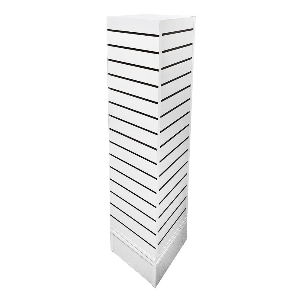 12"x 12"x54" Revolving Slatwall Floor Display Rotating 4 Sided Black Maple White