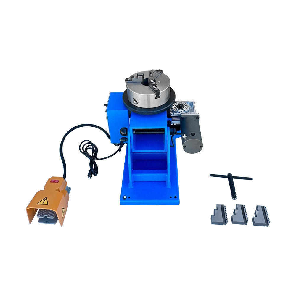 8" Chuck 120-250 LBS Welding Positioner Positioning Turn Rotary Table Tilt 0-90
