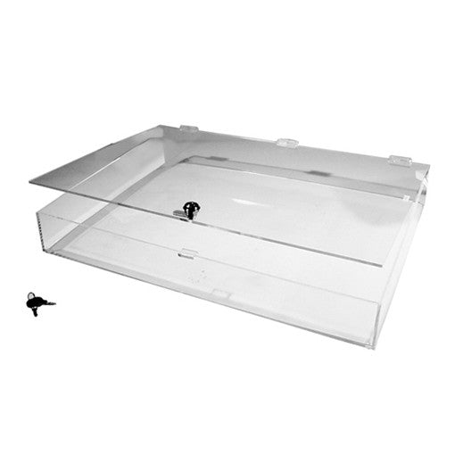 24x18x3 Flat Acrylic Display Case Lock With Keys Acrylic Locking Security Case