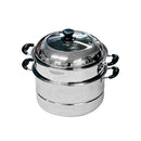 Stainless Steel 2 Tier Steam Pot Cookware Steamer Meat Vegetable Cooker