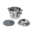 Stainless Steel 2 Tier Steam Pot Cookware Steamer Meat Vegetable Cooker