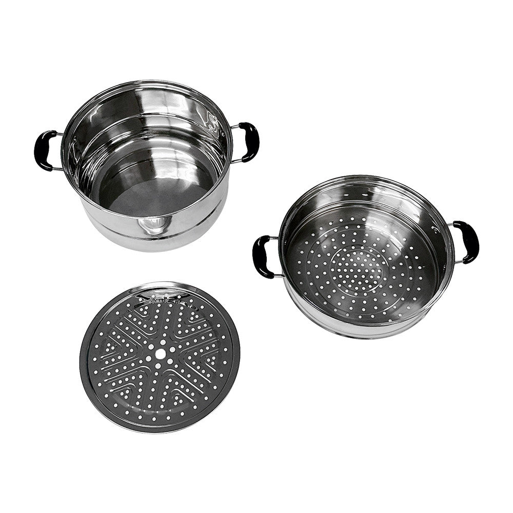 Stainless Steel 2 Tier Steam Pot Cookware Steamer Meat Vegetable Cooker