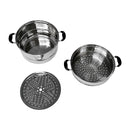 Stainless Steel 2 Tier Steam Pot Cookware Steamer Meat Vegetable Cooker