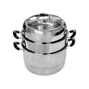 Stainless Steel 2 Tier Steam Pot Cookware Steamer Meat Vegetable Cooker